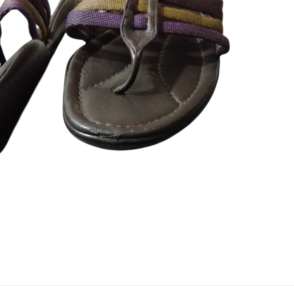 PRADA Purple and Gold Rope and Leather Slip On Strappy Sandals, size 7.5 - Picture 9 of 10
